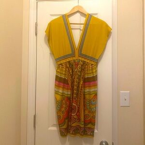 Flying tomato yellow print dress size Large